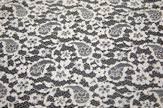 The Best French Leavers Allover Off-White Floral Paisley Lace