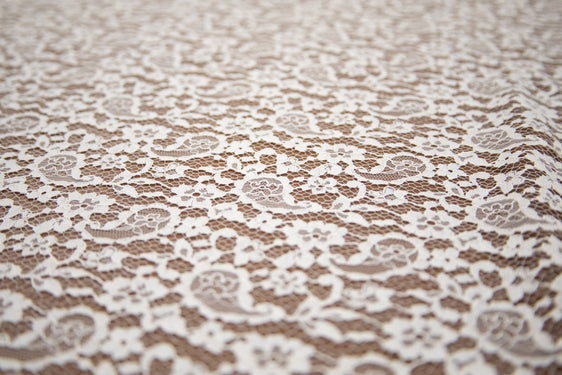 The Best French Leavers Allover Off-White Floral Paisley Lace