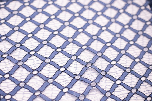 Abstract Lace in Light Blue/Black, Made in France