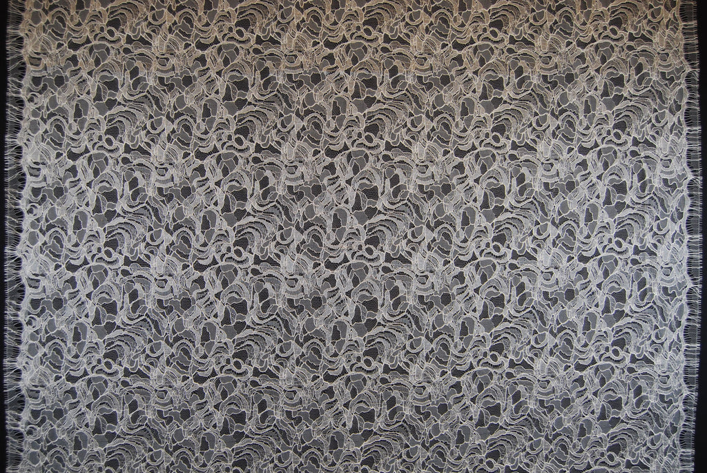 Abstract Lace in Off-White/Silver, Made in France