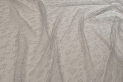 Floral Chantilly Lace in Gray, Made in France