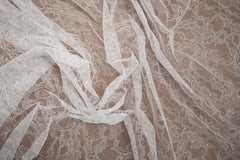 The Best French Leavers Allover Off-White/Silver Chantilly Lace