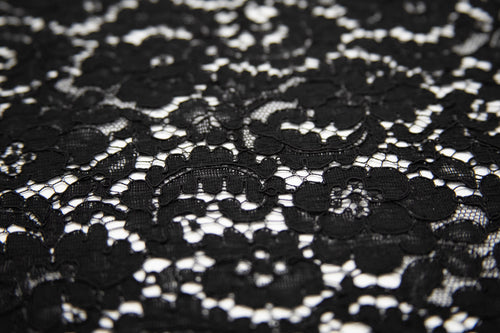 Cotton Lace in Black, Made in France