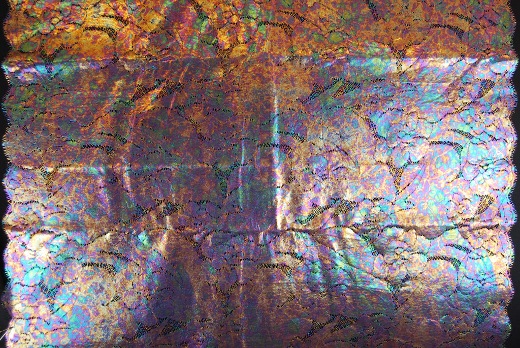 Metallic Film Lace in Rose Quartz / Iridescent, Made in France